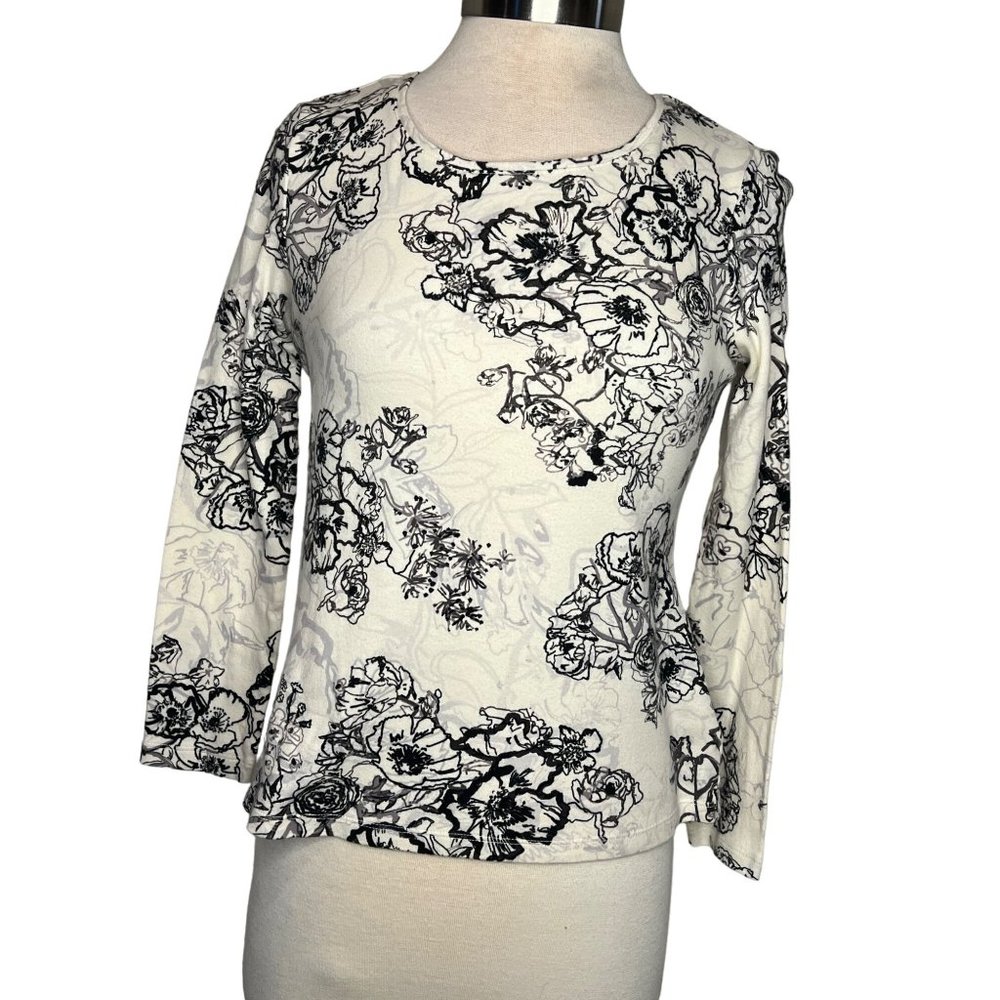 CHARTER CLUB PETITE Women's Top Size PP Pull Over Long Sleeve Round Neck Stretch